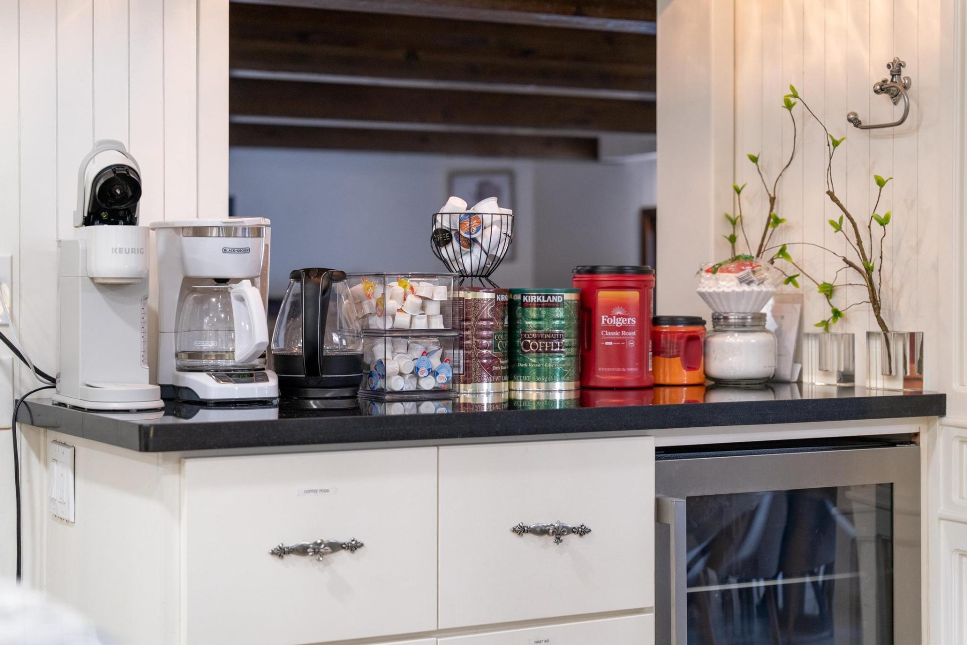 Dedicated coffee and beverage bar