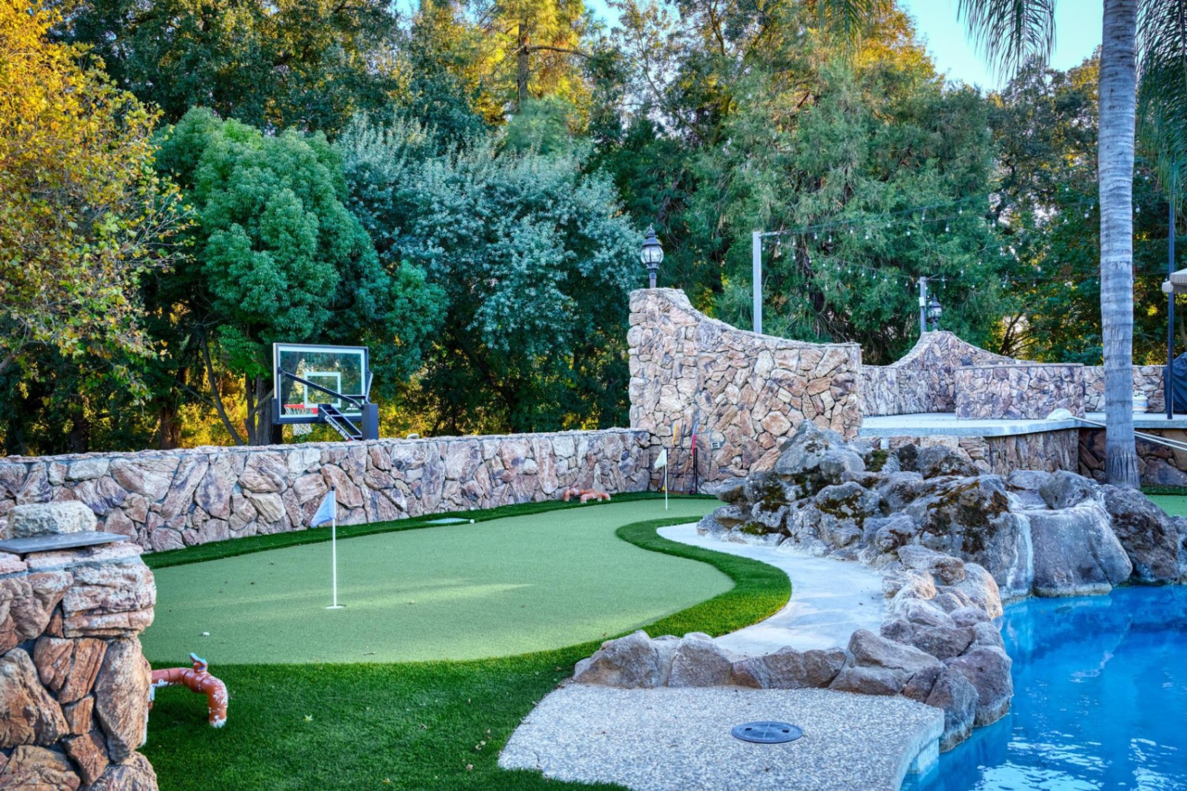 Wide view of mini golf putting green